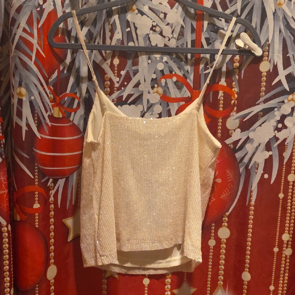 Steve Madden Cream Sequin Camisole